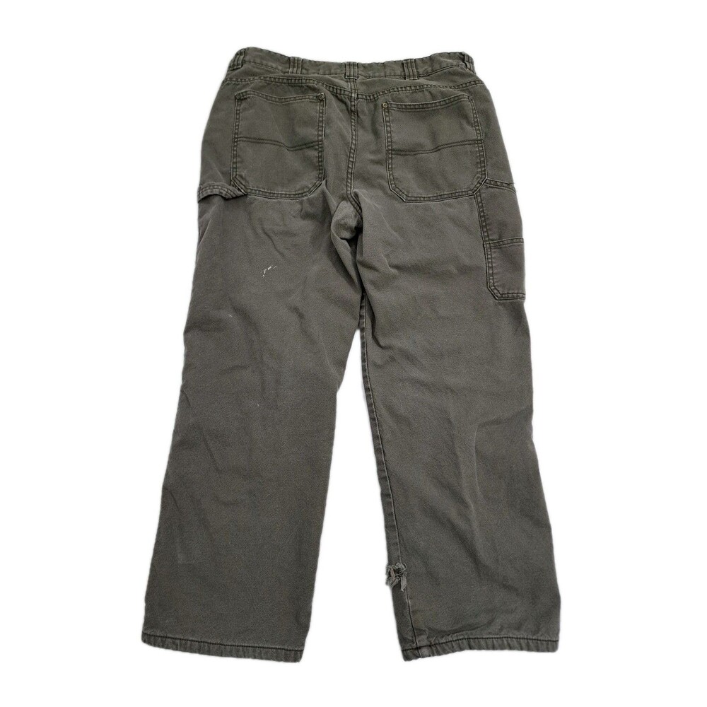 Red Head Men's 36x30 Flannel Lined Carpenter Cargo Pants Utility Canvas Work - Picture 5 of 9